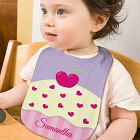 Personalized Valentine Cupcake Baby Bib
