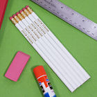 Personalized White School Pencils L451913WH