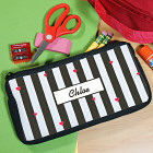 Custom Printed Hearts and Stripes Pencil Case U36317
