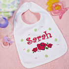 New Baby "Lovely As A Rose" Personalized Baby Bib