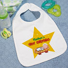 My 1st Christmas Star Personalized Baby Bib