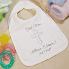 God Bless...Personalized Christening Baby Bib
