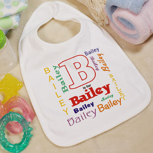 A is For Personalized Baby Bib