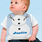 Personalized Snowman Baby Bib