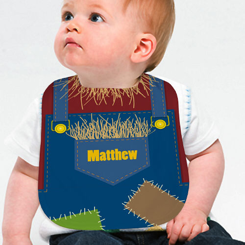 Personalized Scarecrow Halloween Baby Bibs