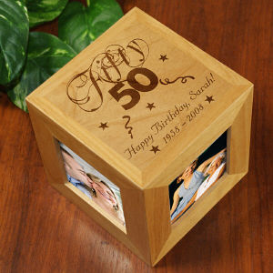 Engraved Birthday Photo Cube