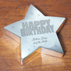 Engraved Happy Birthday Silver Star Keepsake