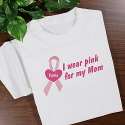 Personalized I Wear Pink Breast Cancer Awareness T-Shirt