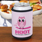 Give a Hoot Breast Cancer Awareness Can Wrap Koozie