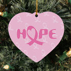 Personalized Ceramic Heart Breast Cancer Awareness Hope Ornament U464625