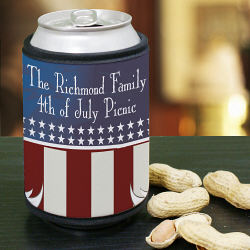 American Flag BBQ and Picnic Soda and Beer Can Wraps keep your drinks cool in style.
