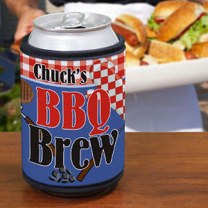 Personalized BBQ Brew Can Wrap Koozie