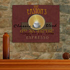 Cafe Espresso Personalized Canvas Wall Art