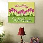 Personalized Tulips Welcome Wall Canvas 913328X