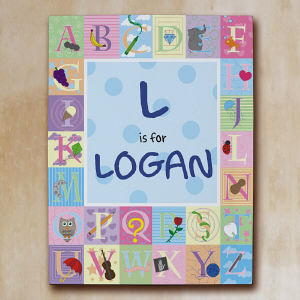 Personalized Alphabet Wall Canvas - Girl Personalized Alphabet Wall Canvas - Girl