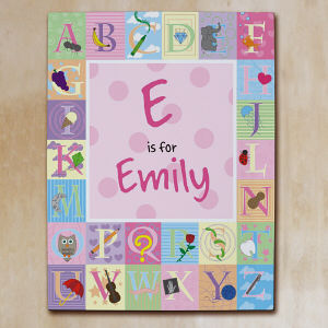 Personalized Alphabet Wall Canvas - Girl Personalized Alphabet Wall Canvas - Girl