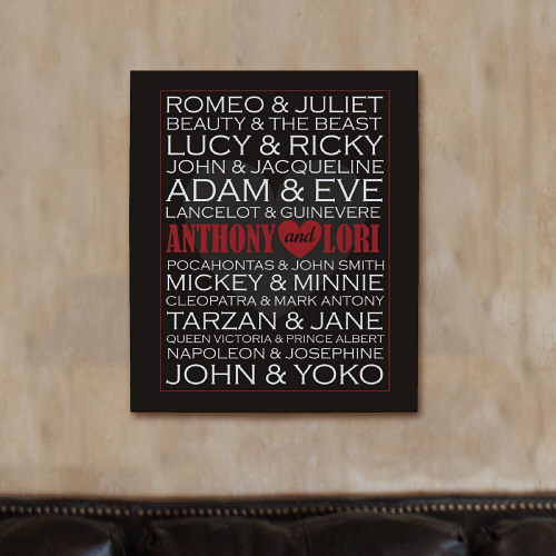 Personalized Famous Couples Wall Canvas