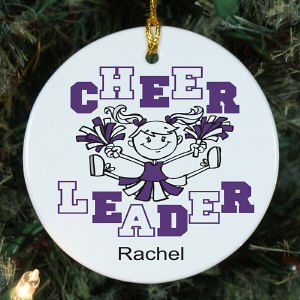 Photo Cheerleader Ceramic Personalized Ornament