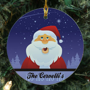 Personalized Ceramic Santa Ornament