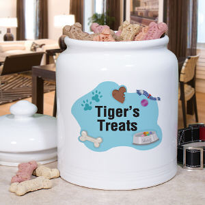 Personalized Dog Treat Ceramic Jar