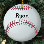 Personalized Baseball Ceramic Christmas Ornament