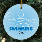 Personalized Ceramic Swimming Ornament