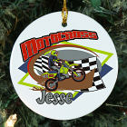 Personalized Ceramic Motocross Ornament