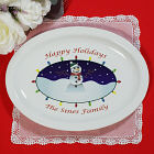 Personalized Ceramic Snowman Serving Platter U381817