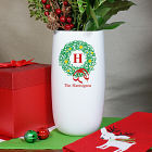 Personalized Ceramic Family Christmas Wreath Vase U381918
