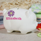 Personalized Flower Piggy Bank U392619