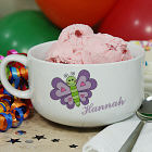 Personalized Ceramic Butterfly Ice Cream Bowl