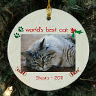 Personalized Ceramic Cat Photo Ornament