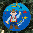 Personalized Ceramic Cowboy Ornament U368310