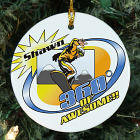 Personalized Ceramic Snowboarding Ornament