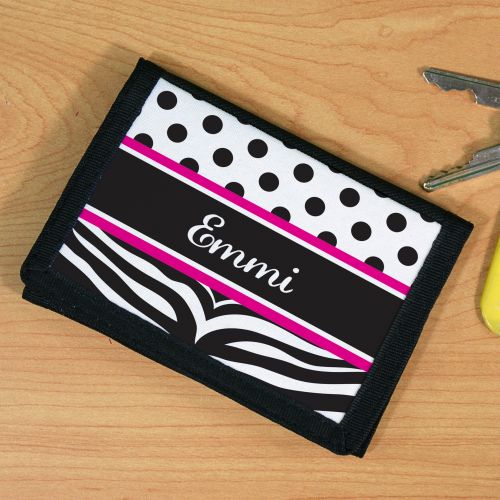 Personalized Zebra Print Children's Wallet