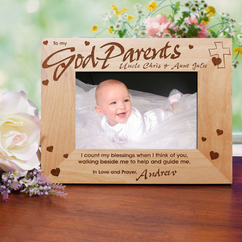 Personalized Godparent Wood Picture Frame