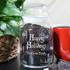 Personalized Happy Holidays Glass Jar