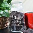 Personalized Happy Holidays Glass Jar
