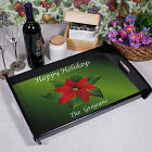 Personalized Poinsettia Holiday Serving Tray 42579ST