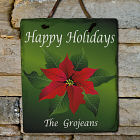 Poinsettia Holiday Personalized Slate Plaque 63125796