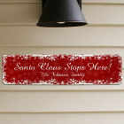 Personalized Santa Claus Stops Here Metal Sign 63130958
