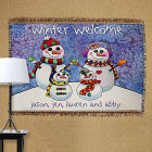 Personalized Snowman Family Tapestry Throw Blanket 83037725
