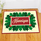 Personalized Holly Leaves and Berries Doormat 83159997x