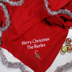 Personalized Christmas Candy Cane Fleece Blanket