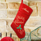 Embroidered Feliz Navidad Velvet Christmas Stocking