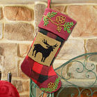 Country Deer Plaid Christmas Stocking