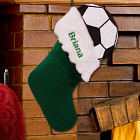 Embroidered Sports Christmas Stocking - Soccer Ball Design