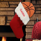Embroidered Sports Christmas Stocking - Basketball Design