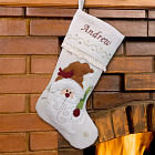 Embroidered Santa Christmas Stocking