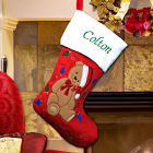 Embroidered Teddy Bear Christmas Stockings